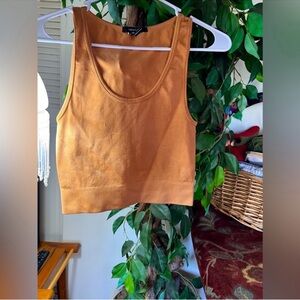 Forever 21 Tan Sleeveless Crop Tank Top